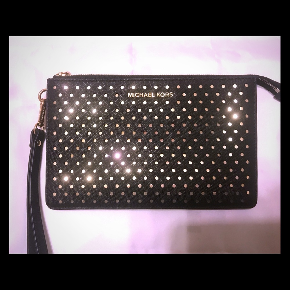 Michael Kors Black Wristlet Clutch